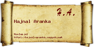 Hajnal Aranka névjegykártya